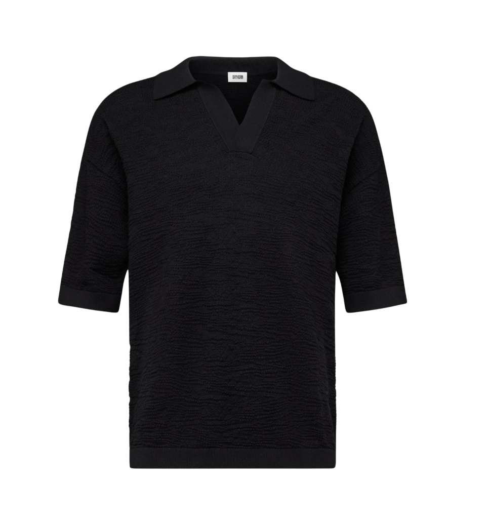 Drykorn Men LAURENZZO Knit Polo Black — Lanzer-Loft